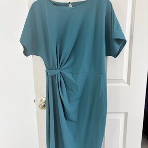 Lipsy Elegant Teal Midi Dress with Twist Accent